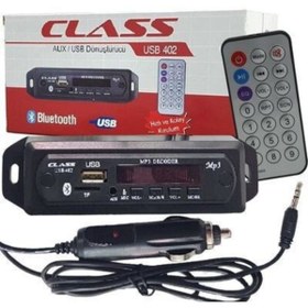 Resim Aclass Araç Oto Teyp Mikrofonlu Bluetoothlu Mp3 Çevirici Class Usb 402 