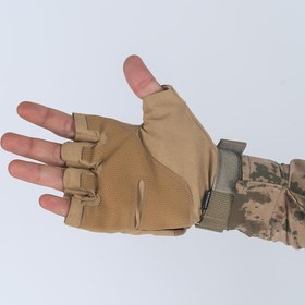 Resim Combat Tactical Outdoor Kesik Parmaksız Eldiven Asker Polis Dağcı Sporcu Bisikletçi Kemik Eldiveni - 