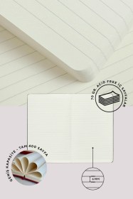 Resim Nota Bene Classic Sert Kapak Defter, 9x14 Cm, Çizgili Sarı 