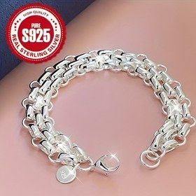 Resim 925 Saf Gümüş 3-İpli Bilezik - Bohem Tarzı, Vintage Şarkı ile Yıldız ve Ay Tasarımı, Erkekler ve Kadınlar için İdeal, Noel, Cadılar Bayramı, Şükran Günü, Yeni Yıl ve Doğum Günleri için Mükemmel Hediye, Şenlikli Aksesuar | Vintage Esinli Bilezik | Dayanıklı Bilezik, Gümüş Bilezik 