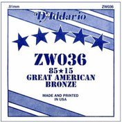 Resim D'Addario ZW034 Tek Akustik Gitar Teli (34) 