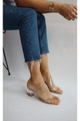 Resim CHARLIE'SSHOES Şeffaf Çift Bantlı Alçak Topuklu Terlik 