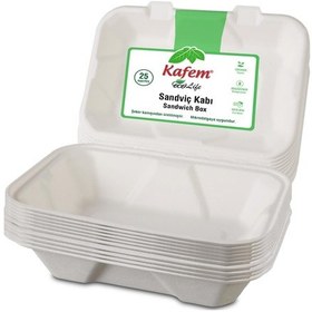 Resim Kafem Ekolojik Sandviç Kapaklı Tabak 25 Li X 10 Paket Koli 