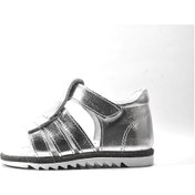 Resim Bayrak P.100 Hakiki Deri Gri Cırtlı Ortopedik Kız Bebek Sandalet Gri 