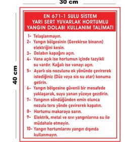 Resim Lucena Metal Sulu Sistem Yarı Sert Yuvarlak Hortumlu Yangın Dolabı Kullanım 30 cm x 40 cm A3 Büyüklüğünde 