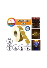 Resim Tüvtürk Onaylı Reflektörlü Reflektif Fosforlu Şerit Bant Kesikli Reflektör 5metre Sarı 