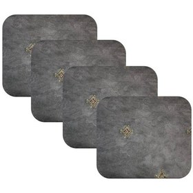 Resim Knsz oturma minderi 4 lü mazlum gri işlemeli kumaş tel sandalyesi oturma yeri için 