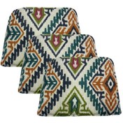 Resim Knsz sırt minderi 3 lü mazlum kilim desen kumaş cırtlı tel sandalyesi sırtı için 