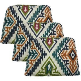 Resim Knsz sırt minderi 3 lü mazlum kilim desen kumaş cırtlı tel sandalyesi sırtı için 