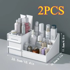 Resim Çekmeceli Yeni Çok Fonksiyonlu Kozmetik Saklama Kutusu - Geniş Düzenleyici, Banyo, Yatak Odası, Makyaj Masası ve Yurt için Uygun - Çok Bölmeli Makyaj Organizeri 