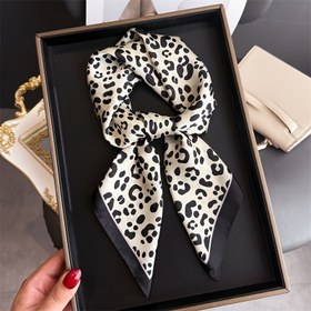 Resim Kadınlar İçin Retro Leopar Desenli Kare Eşarp - 70cm Yumuşak Hafif Polyester Bandana, Boyun, Saç ve Moda Aksesuarı - Çok Amaçlı Kahve/Siyah Eşarp Olgun Kadınlar İçin 
