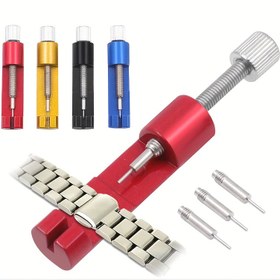 Resim 1 adet Evrensel Ayarlı Saat Kayışı Çıkarıcı, Çelik Kayışın Yakalanması ve Çıkarılması, Kemer Kurulumu ve Onarım Aracı, Çoklu İğneli Metal Bileklik Değiştirme için Yedek Parça 