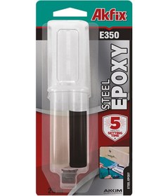 Resim Akfix Yüksek Kalite E350 Epoksi Çelik Yapıştırıcı Şırınga 