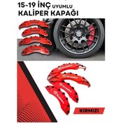 Resim Kırmızı Kaliper Kapağı Seti 4'lü Yağ Hortumlu Sportif Görünümlü Kapak Takımı 
