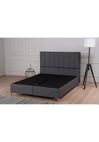 Resim Kilim Mobilya Gold Therapy Sandıklı Baza Ve Başlık Seti Antrasit ( Yatak Dahil Değildir ) 140x190 Antrasit 