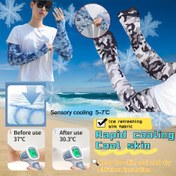 Resim 1/2 Adet Erkek Kamuflaj Soğutma Kol Kollukları - Nefes Alabilir, Yıkanabilir, Açık Hava Sporları, Koşu, Bisiklet İçin Uygun - Tüm Mevsim Kullanım, Polyester, Karışık Renkler, Vücuda Oturan Kesim, Koşu için Temel | Kamuflaj Desenli Kolluk | Nefes Alabilen Kumaş 