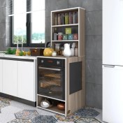 Resim Kenzlife ankastre fırın dolabı ismihan crd 165*60*56 mutfak raflı 
