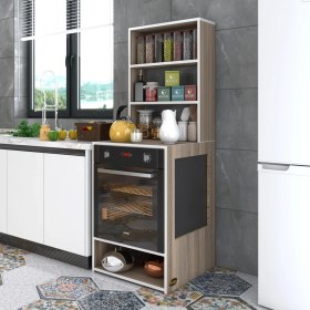 Resim Kenzlife ankastre fırın dolabı ismihan crd 165*60*56 mutfak raflı 