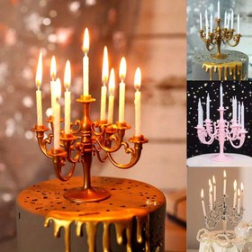 Resim 9 mumlu şık mumlu kilişli bir set - Düğünler, doğum günleri ve Noel için uygun çok yönlü dekorasyonlar - Güç kaynağına ihtiyaç duyulmuyor, dayanıklı malzemelerden yapılmıştır. 