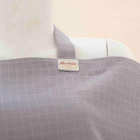 Resim Çift Katlı Muslin Emzirme Önlüğü - Gri Müslin 