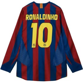 Resim FC Barcelona Re-Issue 2005/06 Ronaldinho #10 Home Jersey Multicolor 