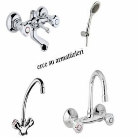 Resim Çevirmeli Banyo Lavabo Eviye Bataryası Duş Takımı 