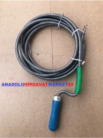 Resim Kalin Çelik Lavabo Wc Açici Tel Banyo Borusu Gider Açma Teli 10Mt 