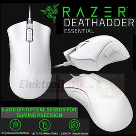 Resim Razer Deathadder Essential Optik Kablolu Beyaz Oyuncu Mouse RZ01-03850200-R3M1 