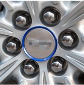 Resim Cadillac İçin 4 Adet Araba Alüminyum Tekerlek Göbeği Derorasyon Halkası Mavi 