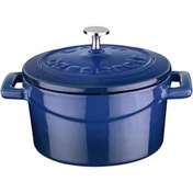 Resim Mu Art Ahşap Lava Metal Döküm Mini Tencere, Trendy, 10 Cm, 0.35 L Hacim, Mavi 
