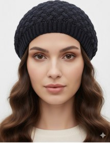 Resim STELLA VESTİNO Kalın Örgü Çift Kat Lüks Ressam Beresi | Bohem Stil Kadın - Erkek Bere 
