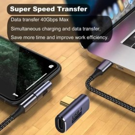 Resim NY Home Genel L Type-C Çevirici Usb4 40 Gbps 90 Derece Dik Type-C Çevirici 1 Adet 