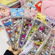 Resim A Pack of 1000pcs of 20 Sheets of Mixed Sanrio Stickers, Officially Licensed, Made of High-Quality Paper, Featuring Trendy Ins Style, Suitable for Laptops, Phones, And Gifts. 