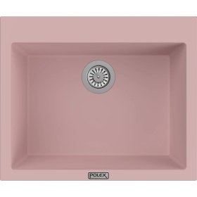 Resim POLEX Cristalüx Granit Evye P-X60 Pembe Tezgah Altı Ve Tezgah Üstü Kare Mutfak Evyesi 60x50cm 
