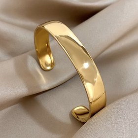 Resim Vintage Basit Paslanmaz Çelik Bileklik - Ayarlanabilir Açık Bilezik, Parlak Kaplama, Erkekler ve Kadınlar için Üst Üste Takılabilir Moda Takısı, Günlük Giyim ve Partiler için Mükemmel, Sevgililer Günü Hediyesi, Tüm Sezon Aksesuarı 
