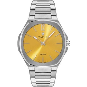 Resim Wainer WA.10122-E Erkek Kol Saati | Sarı Kadranlı Çelik Saat 