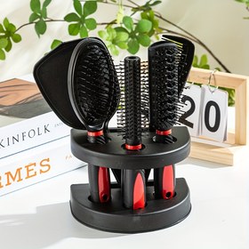 Resim 5 Adet Unisex Profesyonel Saç Şekillendirme Seti, Saç Derisi Masajı, Açma Fırçaları, Hava Yastığı Tarağı, Makyaj Aynası, Kokusuz, Normal Rahat Dokulu Saçlar İçin 