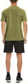 Resim Ghassy Co. Erkek Ultra Esnek Nem Emici Vücut Geometrik Hızlı Kuruyan Hafif Spor T-shirt HAKİ M 