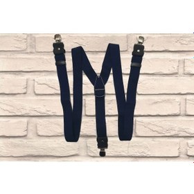 Resim %100 Deri Lacivert Unisex Pantolon Askısı 