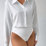 Resim Şık Kadın Uzun Kollu Gömlek Elbise 