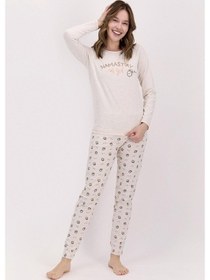 Resim Arnetta 1432 Namast'Ay In Bed Kremmelanj Kadın Uzun Kol Pijama Ta 