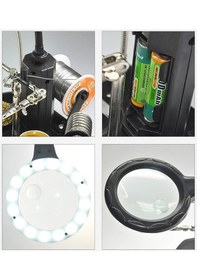 Resim Wellhise Acn-129 Masa Üstü Ledli Mini Büyüteç Havya Stand Pcb Tutucu 