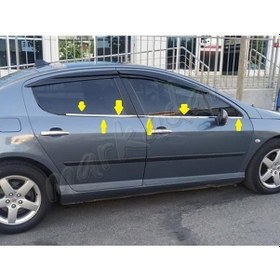 Resim Woc Chrome Peugeot 407 Krom Cam Çıtası 2004-2010 4 Parça Paslanma 