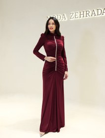Resim Asude Tesettür Abiye - Lila / 44 