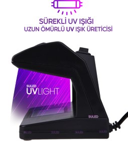 Resim SULED Sahte Para Kontrol Cihazı UV Mor Işık Profesyonel Sahte Para Dedektörü 220V Fişli 