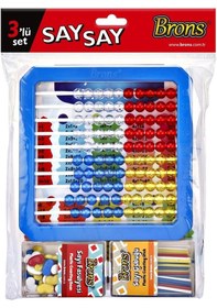 Resim Brons 3'lü Say Say Set Mihsap, Sayı Çubuğu Ve Sayı Fasulyesi 