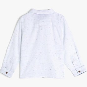 Resim Erkek Bebek Pamuklu Kumaştan Papyonlu Uzun Kollu Klasik Gömlek 
