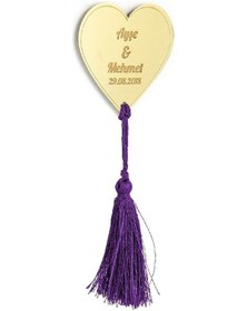 Resim 10 Adet Hediyelik Aynalı Pleksi Mıknatıslı Dolap Süsü Kalpli Altın 