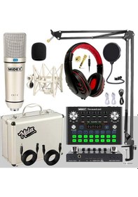 Resim Midex CX1 Compact Set-2 Efektli Ses Kartı Mikrofon Stand Seti (PC 