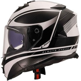 Resim Ls2 Storm 2 Dodger Full Face Motosiklet Kaskı Siyah - Beyaz 